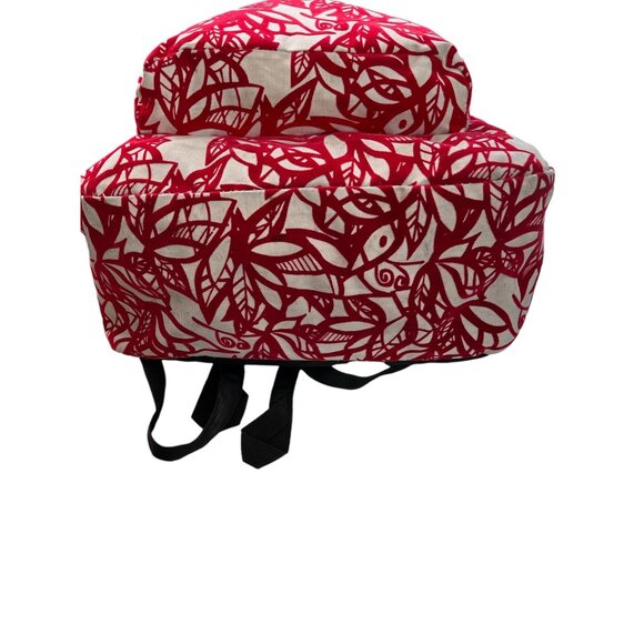 Jansport Red & White Floral Pattern Backpack With Front Pocket & Padded Straps - Picture 7 of 10